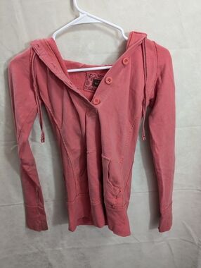 XSS Y2K Pink Hoodie W V Neck